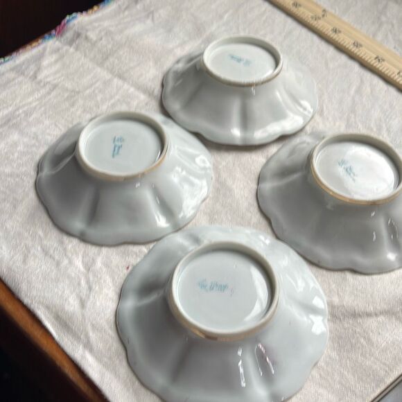 Antique Nippon hand-painted bowls either roses. Gold gilt 1891-1921 - Picture 6 of 8